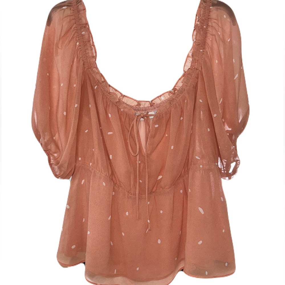 LUSH Pink Polka Dot Top